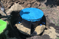 Монтаж в Ярославской области, СНТ Дружба станции глубокой биологической очистки ЭКОМИР 3 с 1,5м дренажным колодцем