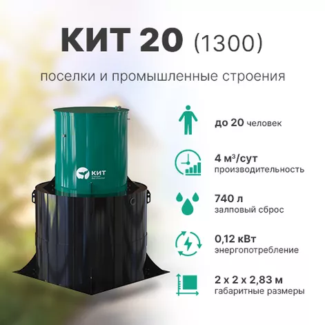 Станция биологической очистки КИТ 20 (К-20-1300) в Туношне
